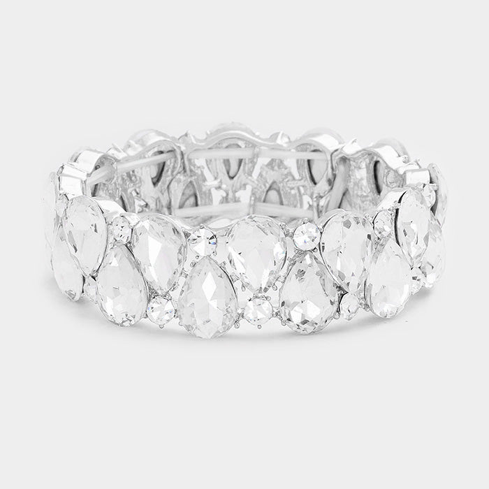 Pulsera de noche elástica con piedras en forma de lágrimas