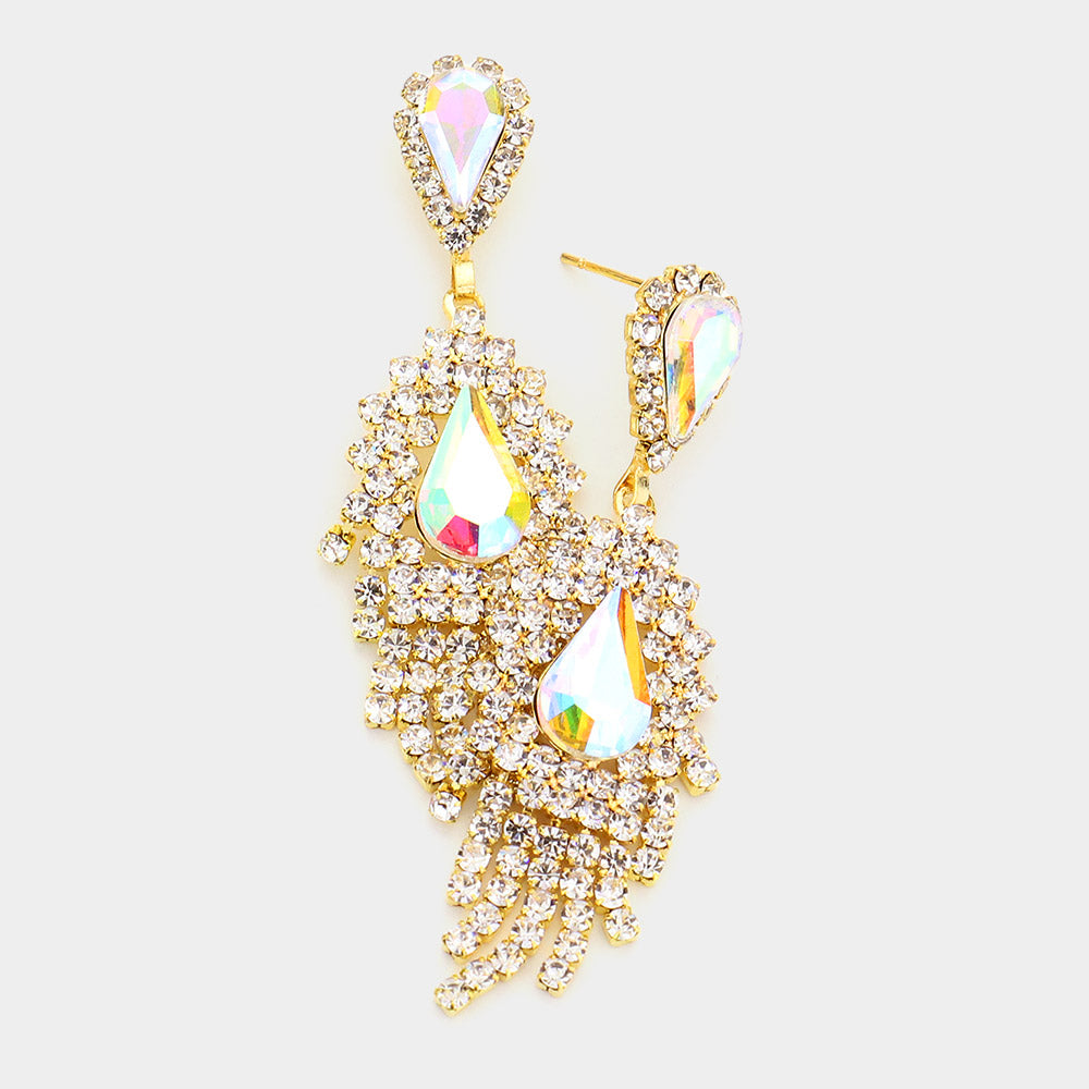 Pendiente con pavé de brillantes