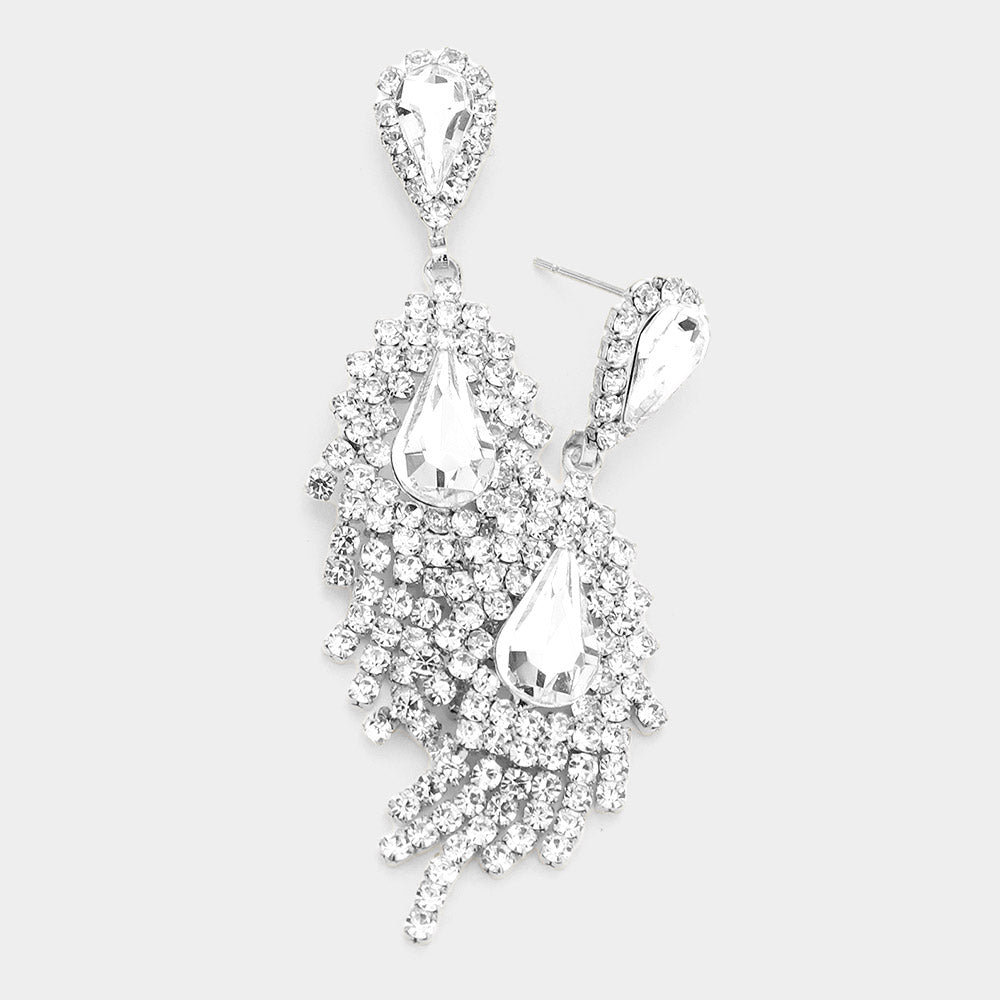 Pendiente con pavé de brillantes