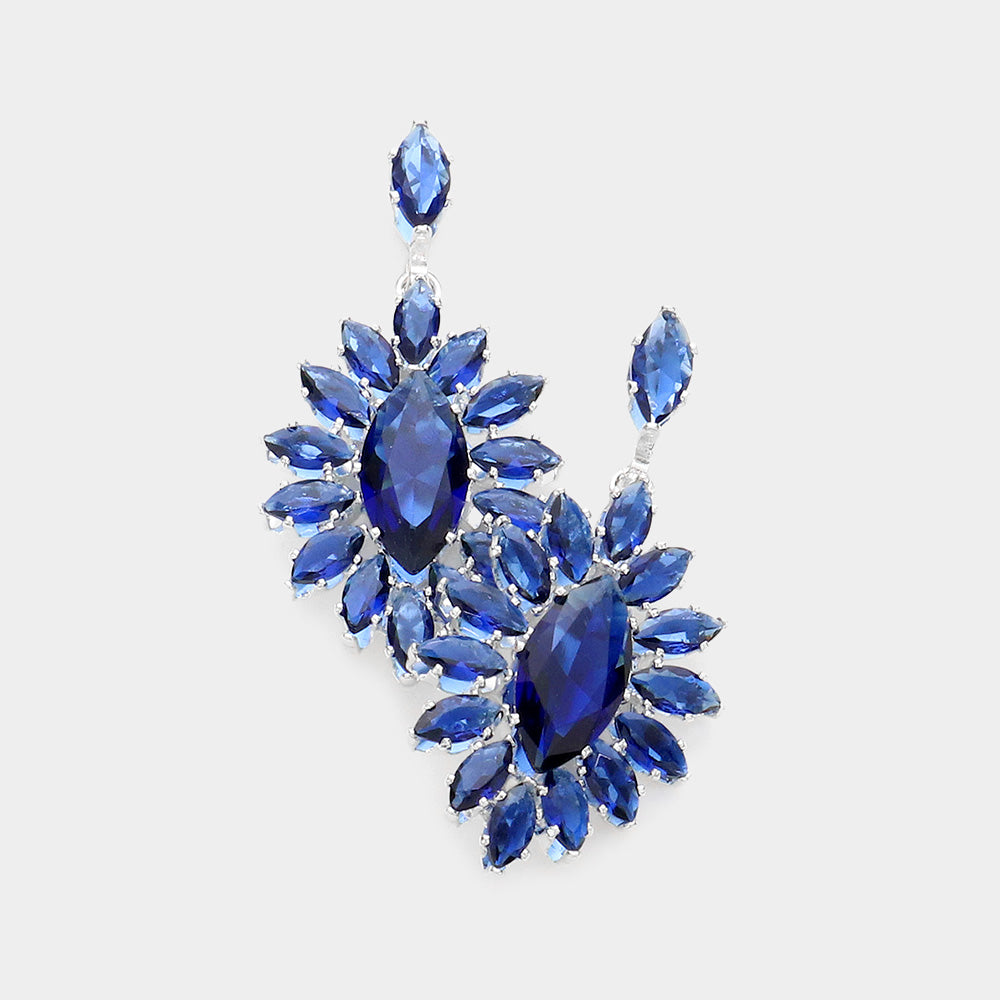 Aretes de noche colgantes en piedras de marquesa