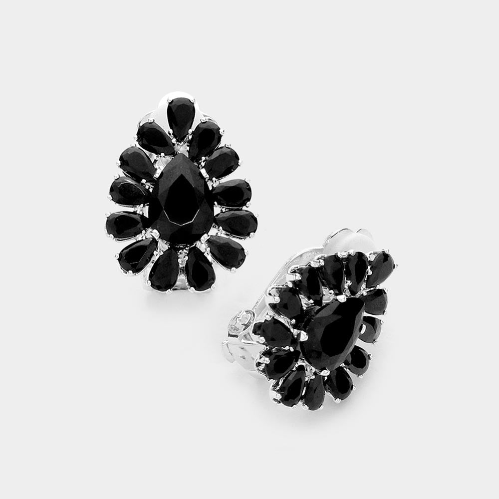 Aretes con piedras multiples y forma de lagrima