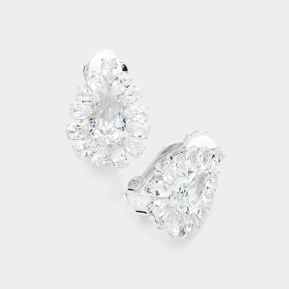 Aretes con piedras multiples y forma de lagrima