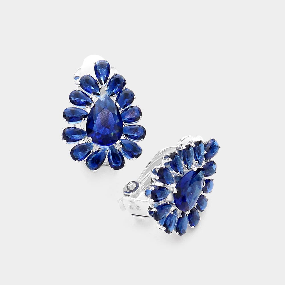 Aretes con piedras multiples y forma de lagrima