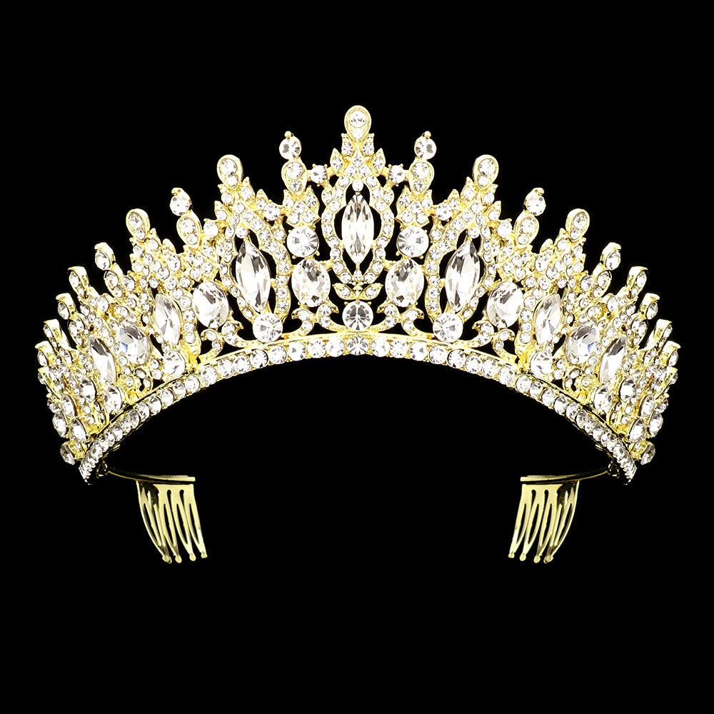 Tiara de princesa de 2" de altura adornada con múltiples piedras