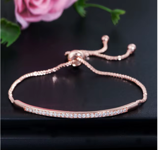 Pulsera ajustable con circonitas cubica AAAAA (CZ)