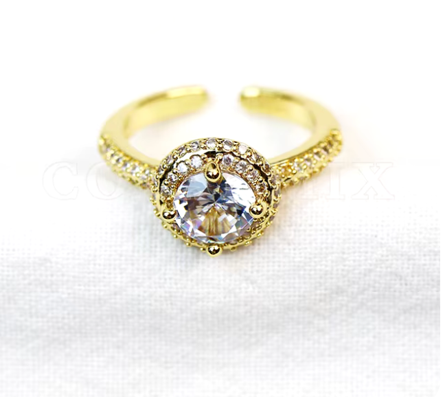 87773172 Anillo de brillantes en oro laminado 18k (3 capas)