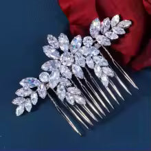 (32666612) Peineta de hojas en Circonita (CZ)