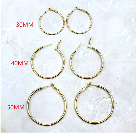 Aretes argolla en oro laminado 18k (3 Capas)