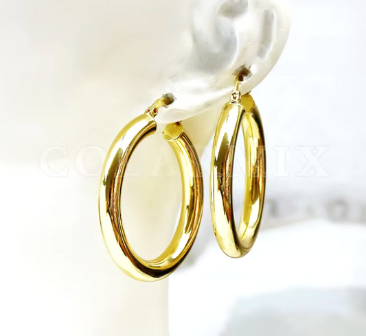 27572724  Argollas en oro laminado 18k (3 Capas)