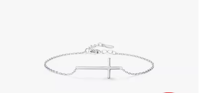 Pulsera de cruz en baño de plata 925