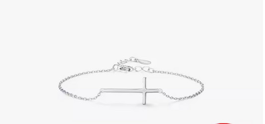 Pulsera de cruz en baño de plata 925