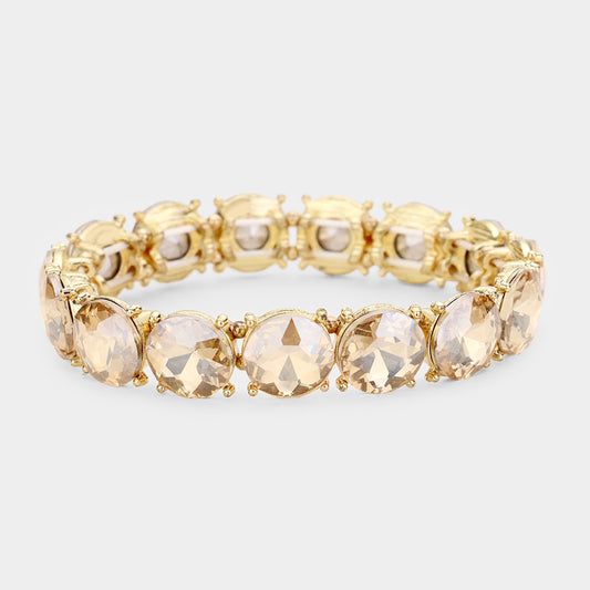 Pulsera de noche elástica con piedras redonda de cristal