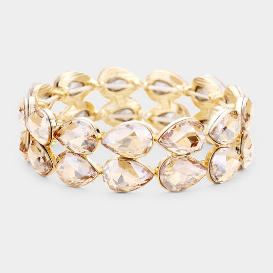 Pulsera de noche elástica con detalles en piedras estilo  lágrimas