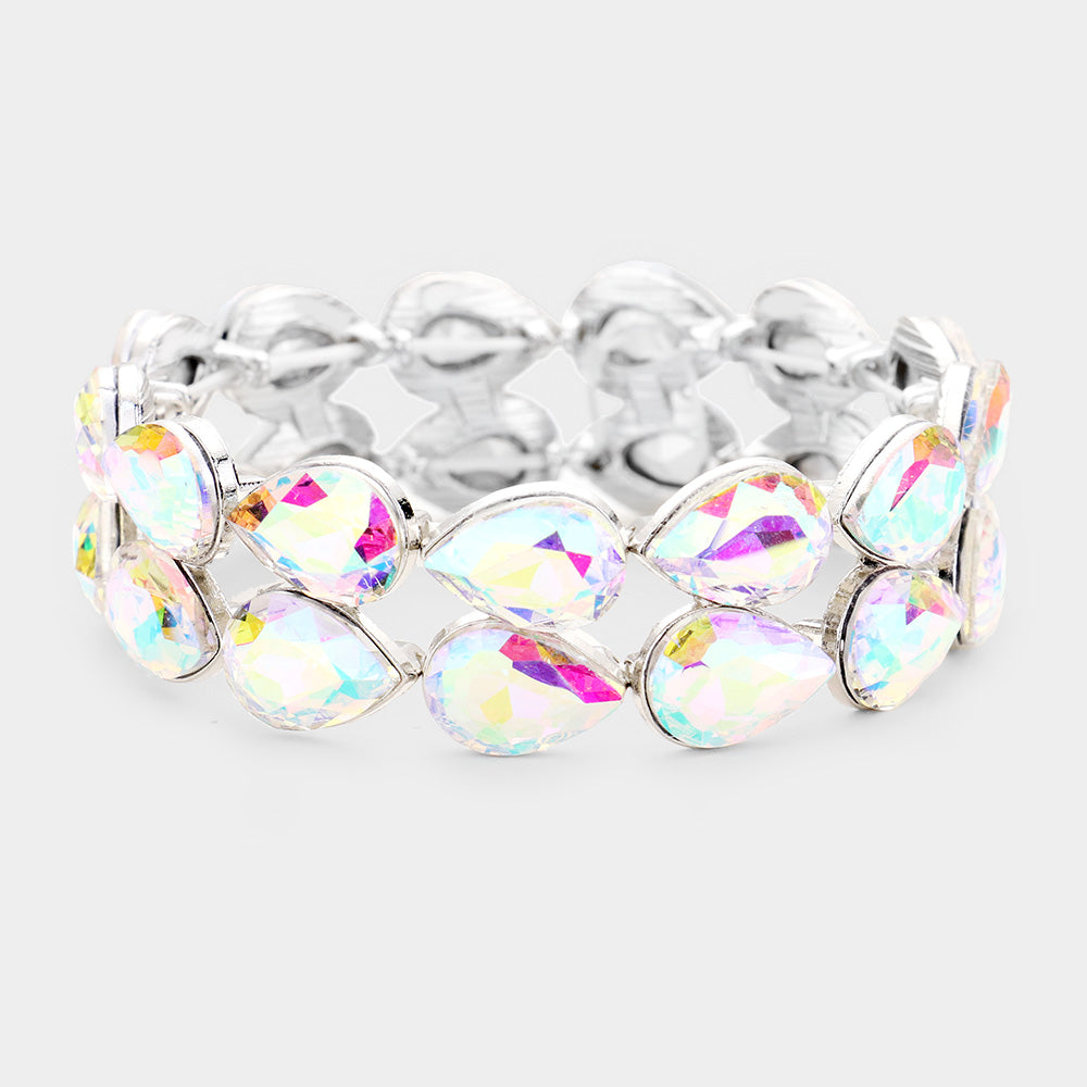 Pulsera de noche elástica con detalles en piedras estilo  lágrimas