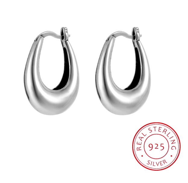 44983540 Aretes de plata S925 pequeños gruesos