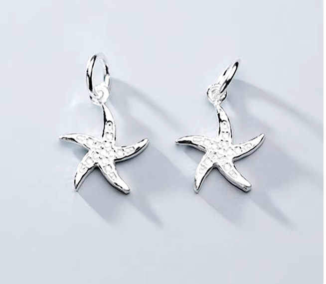 Cadena y Dije de estrella de mar minimalista en Plata S925