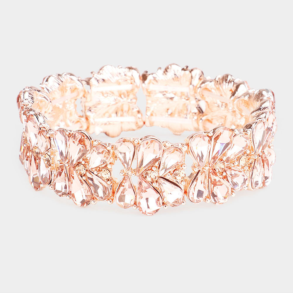 Pulsera de noche elástica con piedras en  forma de lágrimas