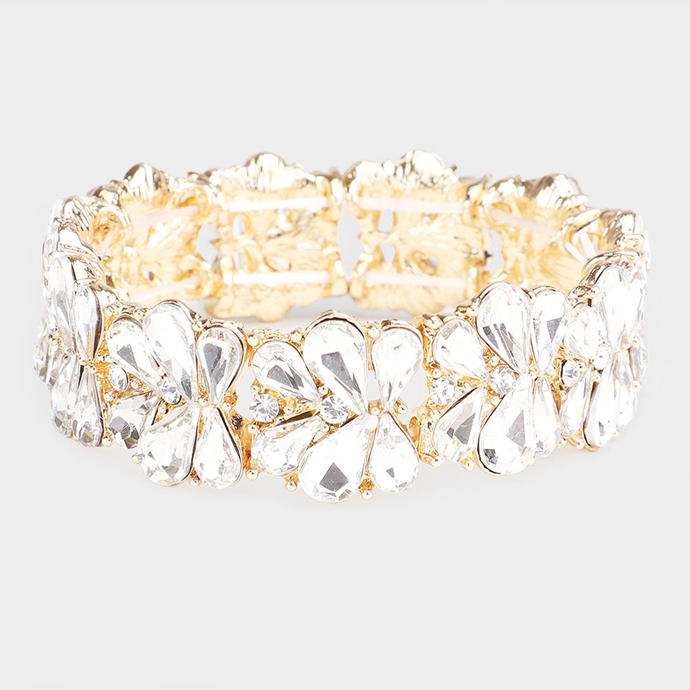Pulsera de noche elástica con piedras en  forma de lágrimas