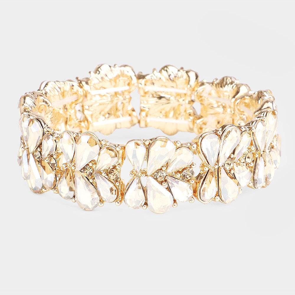 Pulsera de noche elástica con piedras en  forma de lágrimas
