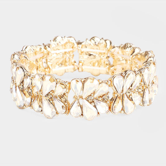 Pulsera de noche elástica con piedras en  forma de lágrimas