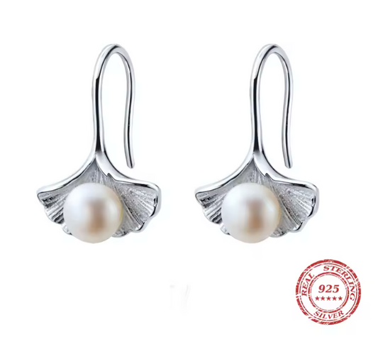 49754868 Aretes de concha y perlas en plata S925