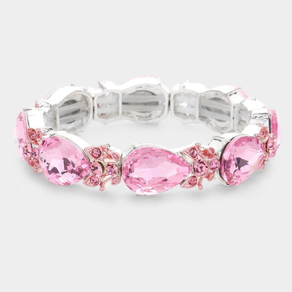 Pulsera de noche elástica con piedras en forma de lágrimas