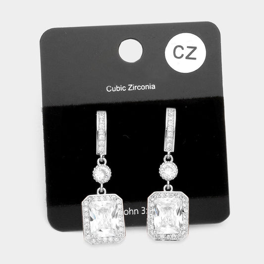 Pendientes colgantes con zirconias cubicas CZ