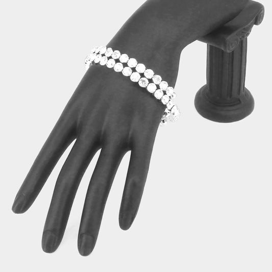 Pulsera de noche ajustable con bisel de brillantes