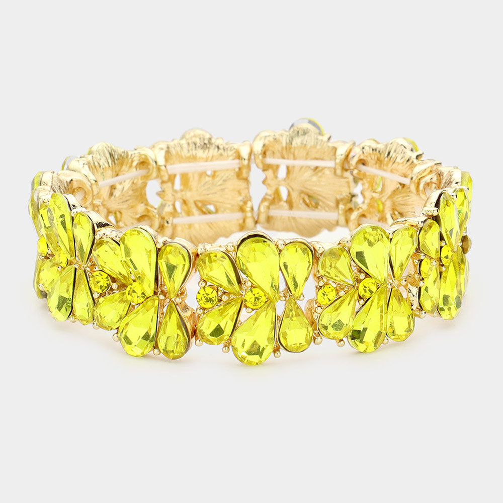 Pulsera de noche elástica con piedras en  forma de lágrimas