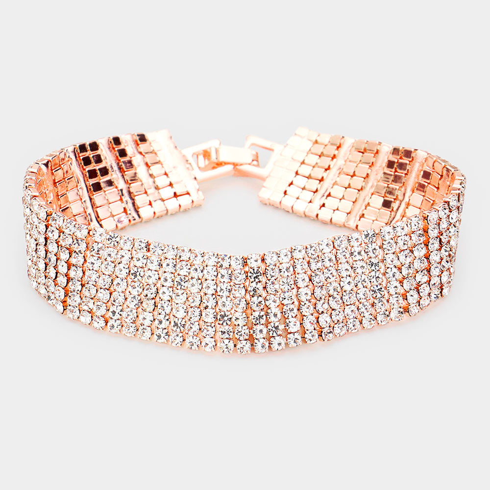 B2896 Pulsera de noche con diamantes de imitación de 7 filas