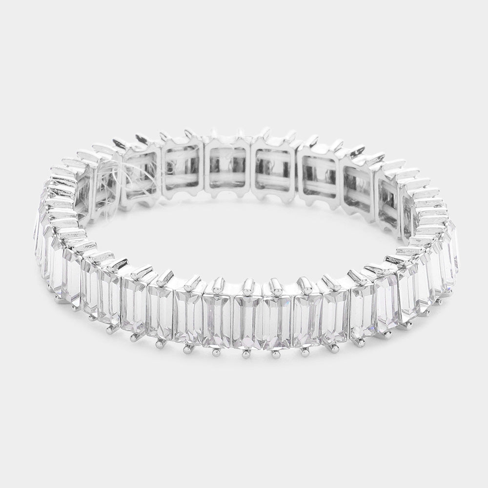 Pulsera de noche elástica con piedras baguette