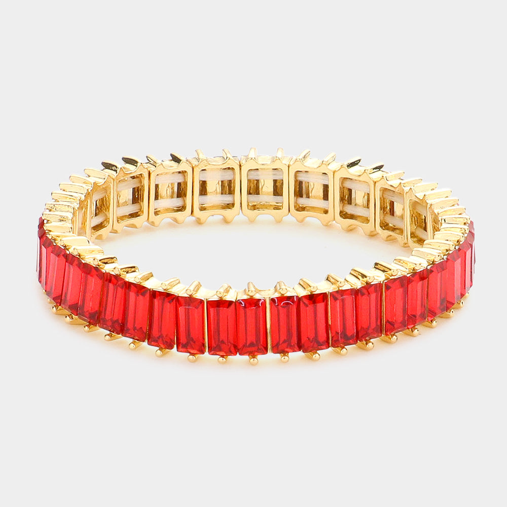 Pulsera de noche elástica con piedras baguette