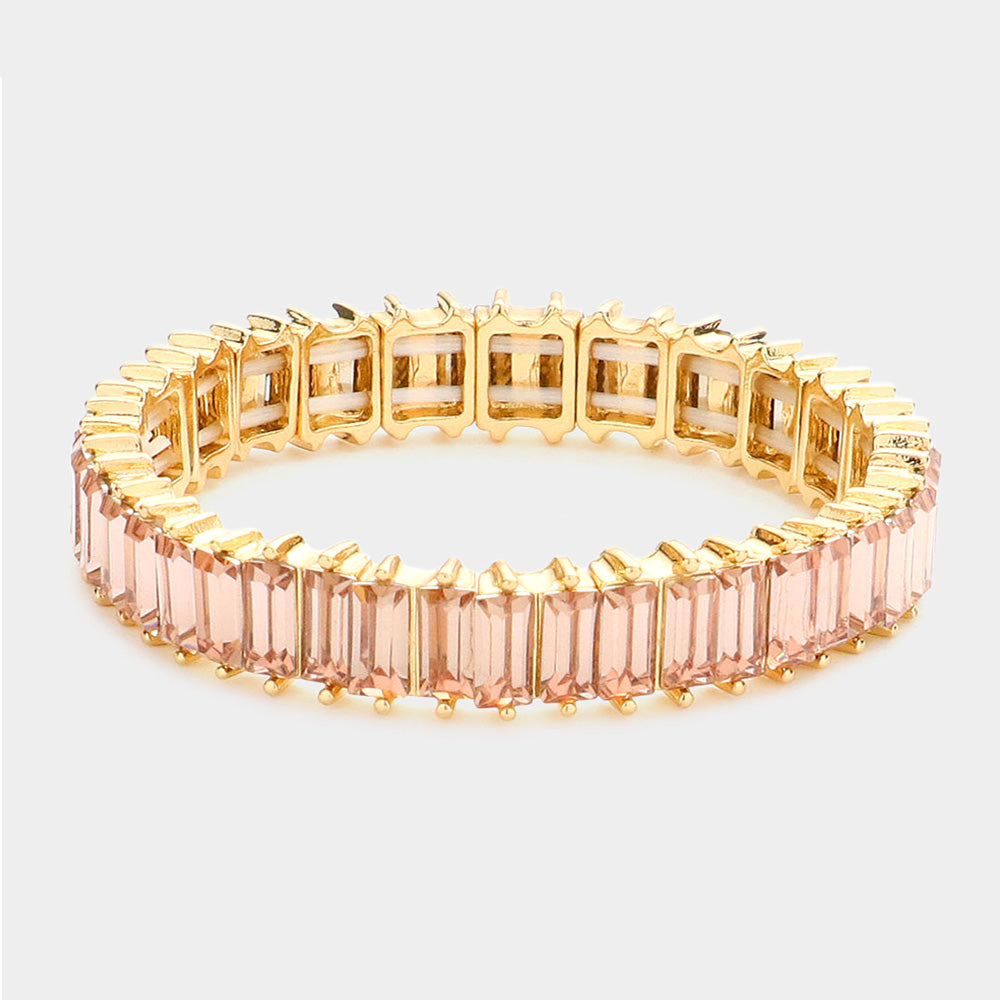 Pulsera de noche elástica con piedras baguette