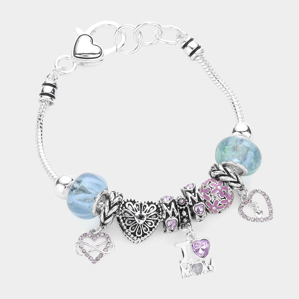 Pulsera estilo pandora "Te amo mamá"