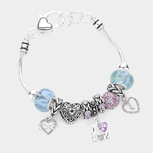 Pulsera estilo pandora "Te amo mamá"