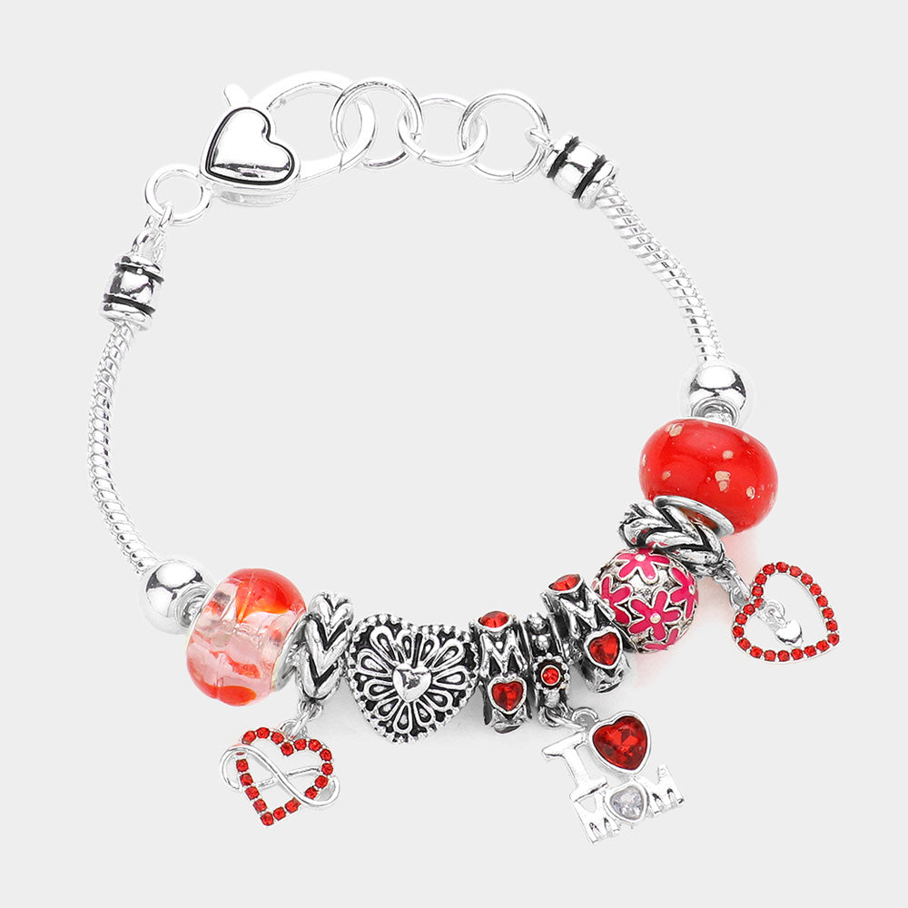 Pulsera estilo pandora "Te amo mamá"