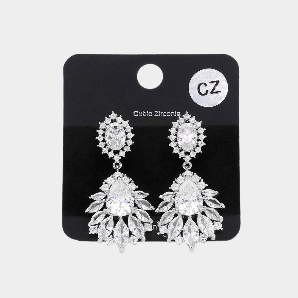 Aretes con piedras multiples en circonita cúbica CZ