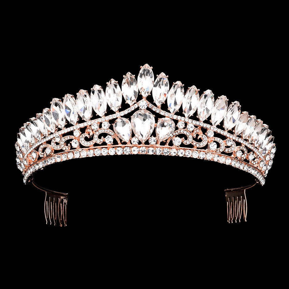 Tiara en racimo de piedra marquesa