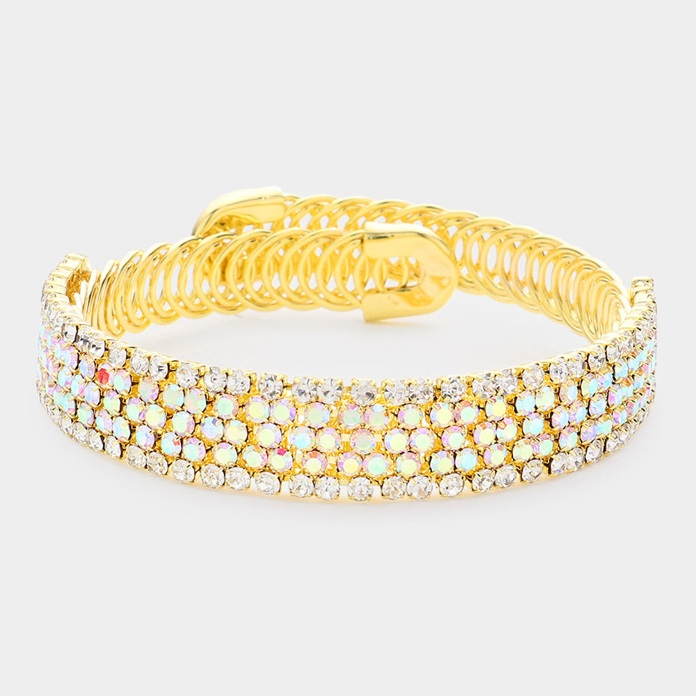 Pulsera de noche ajustable con pavé de brillantes