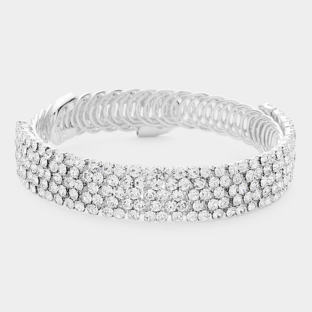 Pulsera de noche ajustable con pavé de brillantes
