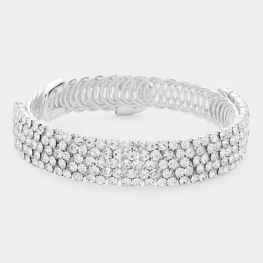 Pulsera de noche ajustable con pavé de brillantes