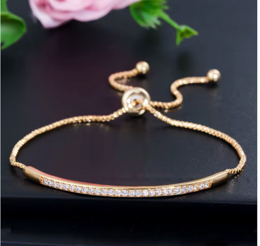 Pulsera ajustable con circonitas cubica AAAAA (CZ)