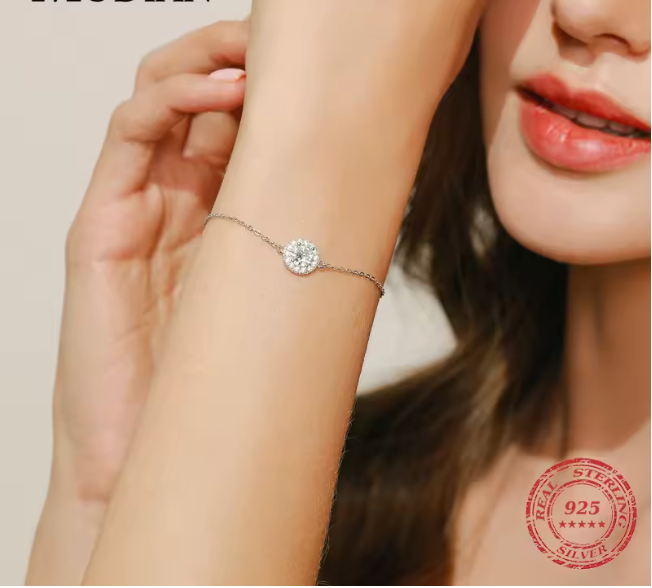 69312756 Pulsera con piedra zirconia en plata S925