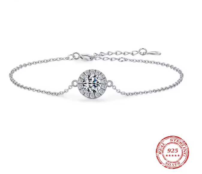 69312756 Pulsera con piedra zirconia en plata S925