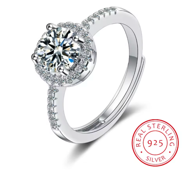 82776308 Anillo con piedra redonda en plata S925