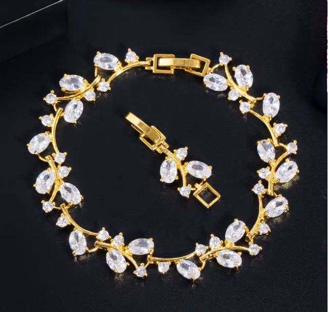 Pulsera con piedras marquesas y Circonita cubica AAAAA (CZ)