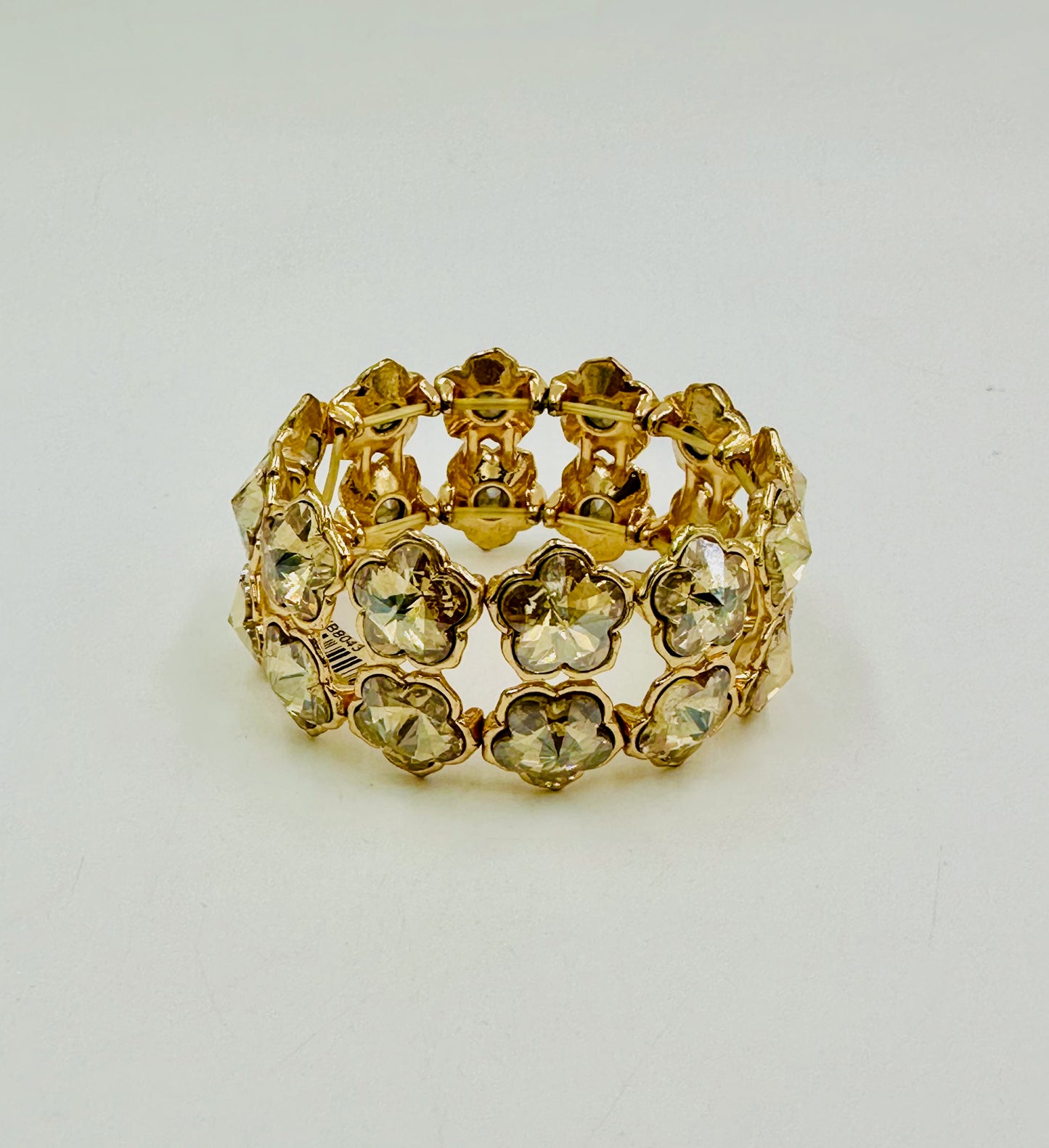 Pulsera elástica de noche con  piedras flores de 2 filas
