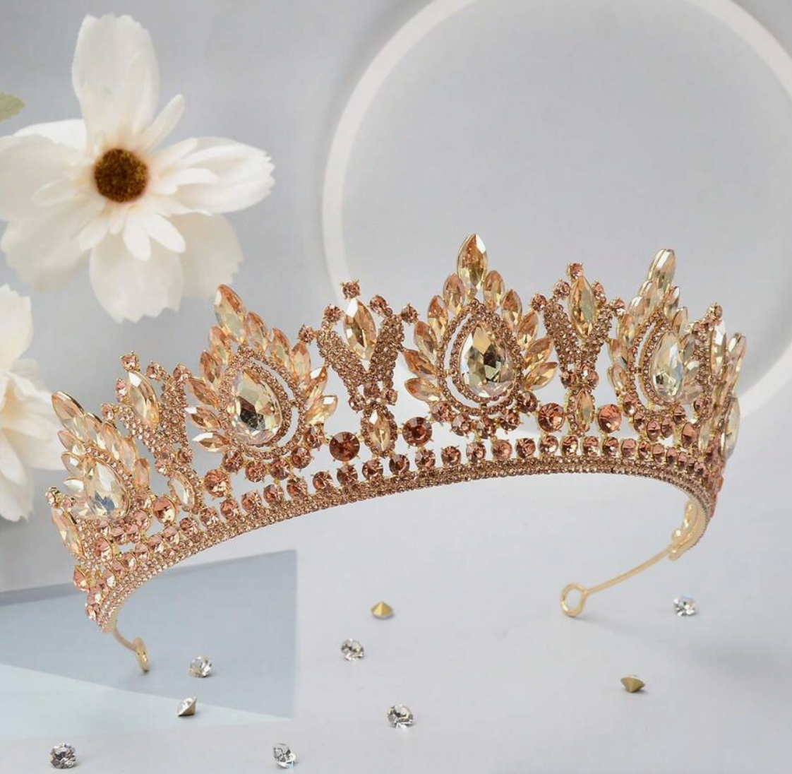 SH66363 Tiara adornada con piedras multiples