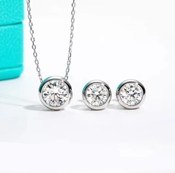 19234804 Conjunto de 3pcs en Plata S925 con piedras redondas