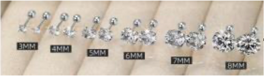 Aretes de plata 925S con CZ